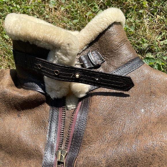 Vintage Gorgeous sheepskin Real shearling leather b3 bomber jacket Sherpa Coat - Picture 5 of 11
